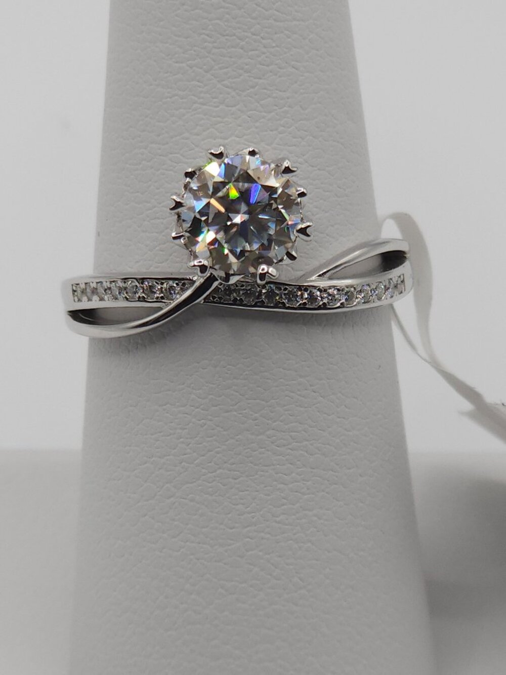 925 Silver 1.3CT Moissanite Twisted Infinity Ring 7